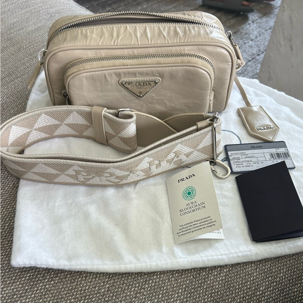 Prada vintage nappa leather multipocket crossbody bag